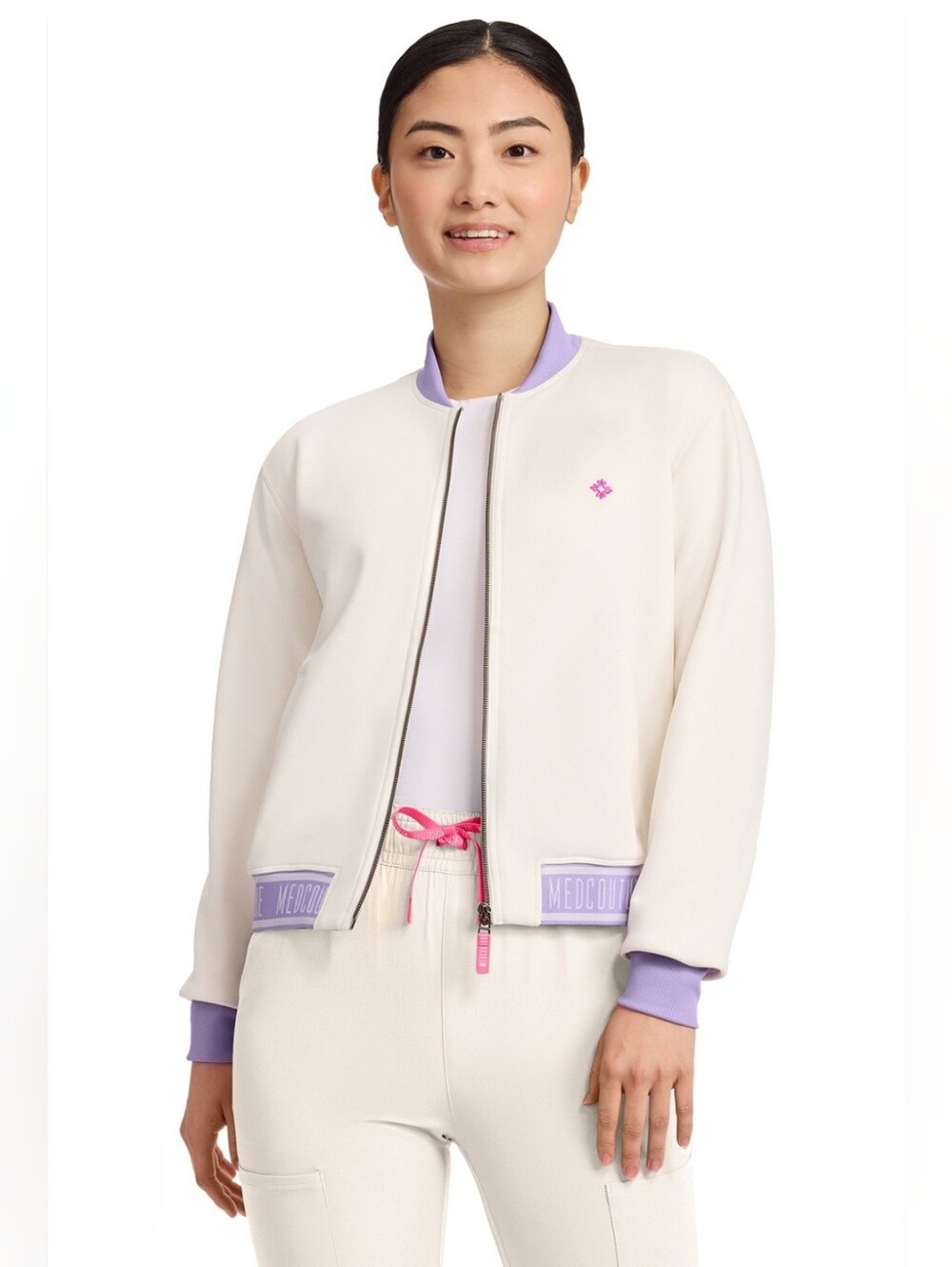 NWT Med Couture Amp Women's Bomber Scrub Jacket Sz M